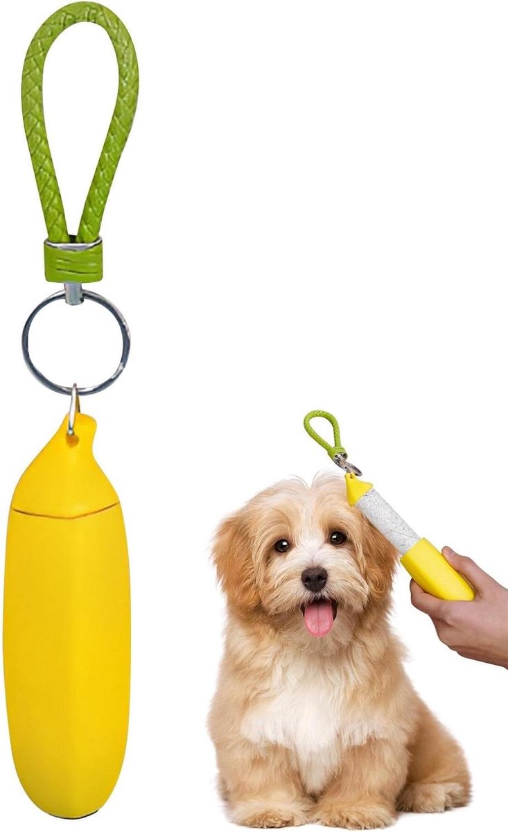 Pluisroller Kleding - Dierenhaarroller Pluizenborstel - Kleding Reinigen - Uniek Schuin Scheurontwerp - 12.6 x 3.6 cm - Banaan