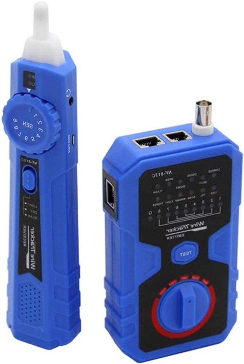 Netwerk Kabel Tester - Lan Tester Circuit Detector - Netwerkkabels Testen - Port Flash Functie - 305m Bereik - Zwart
