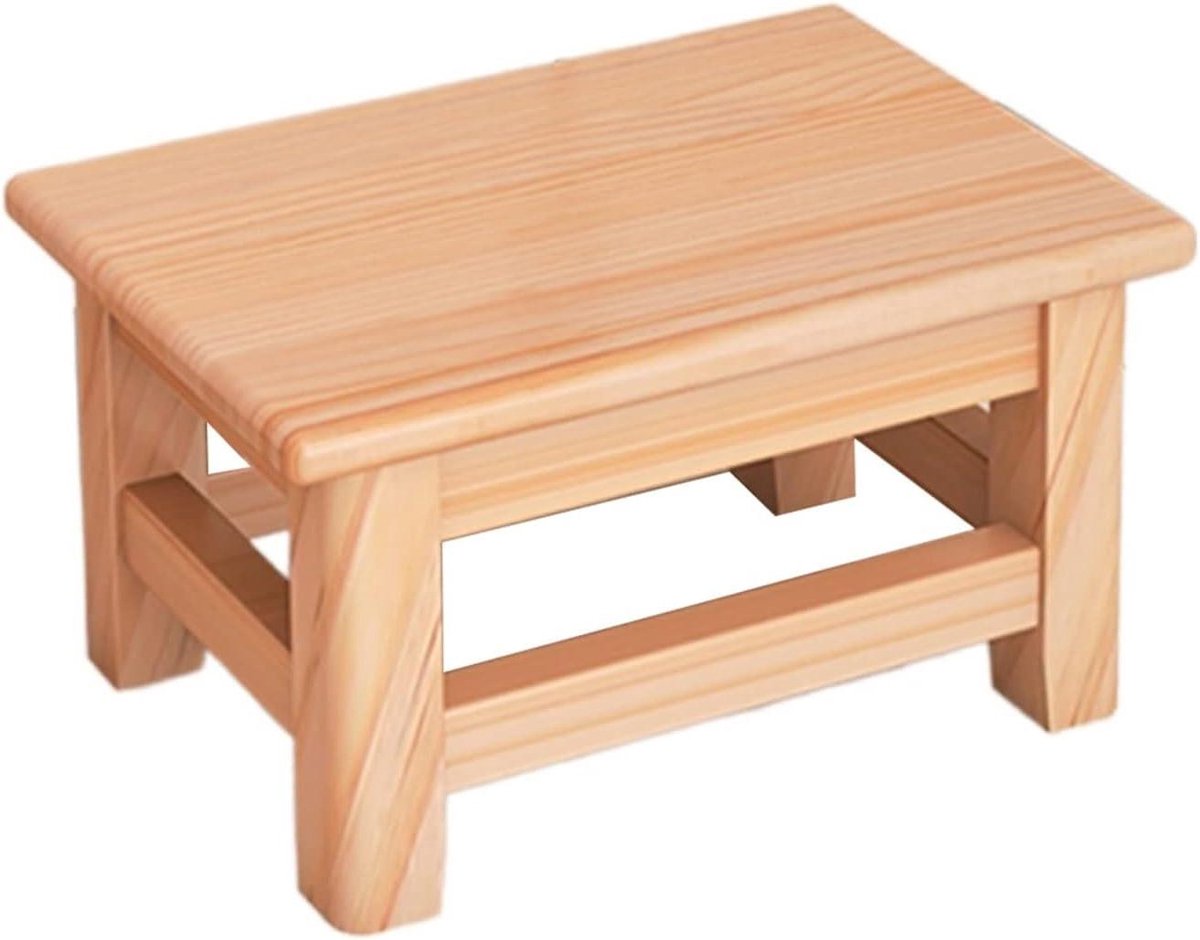 Houten Douchekruk - Badkamer Krukje - Ontspanning in de Badkamer - Massief Hout - 28cmx20cmx25cm - Natuurlijk Hout
