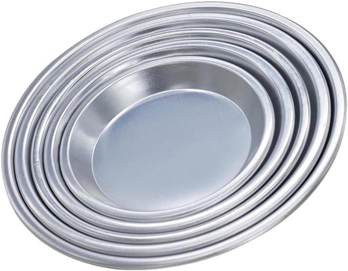 Pizza Pan Set - Bakvormen - Pizza Bakken - Geanodiseerd Aluminium - 6 tot 12 Inch - Zilver