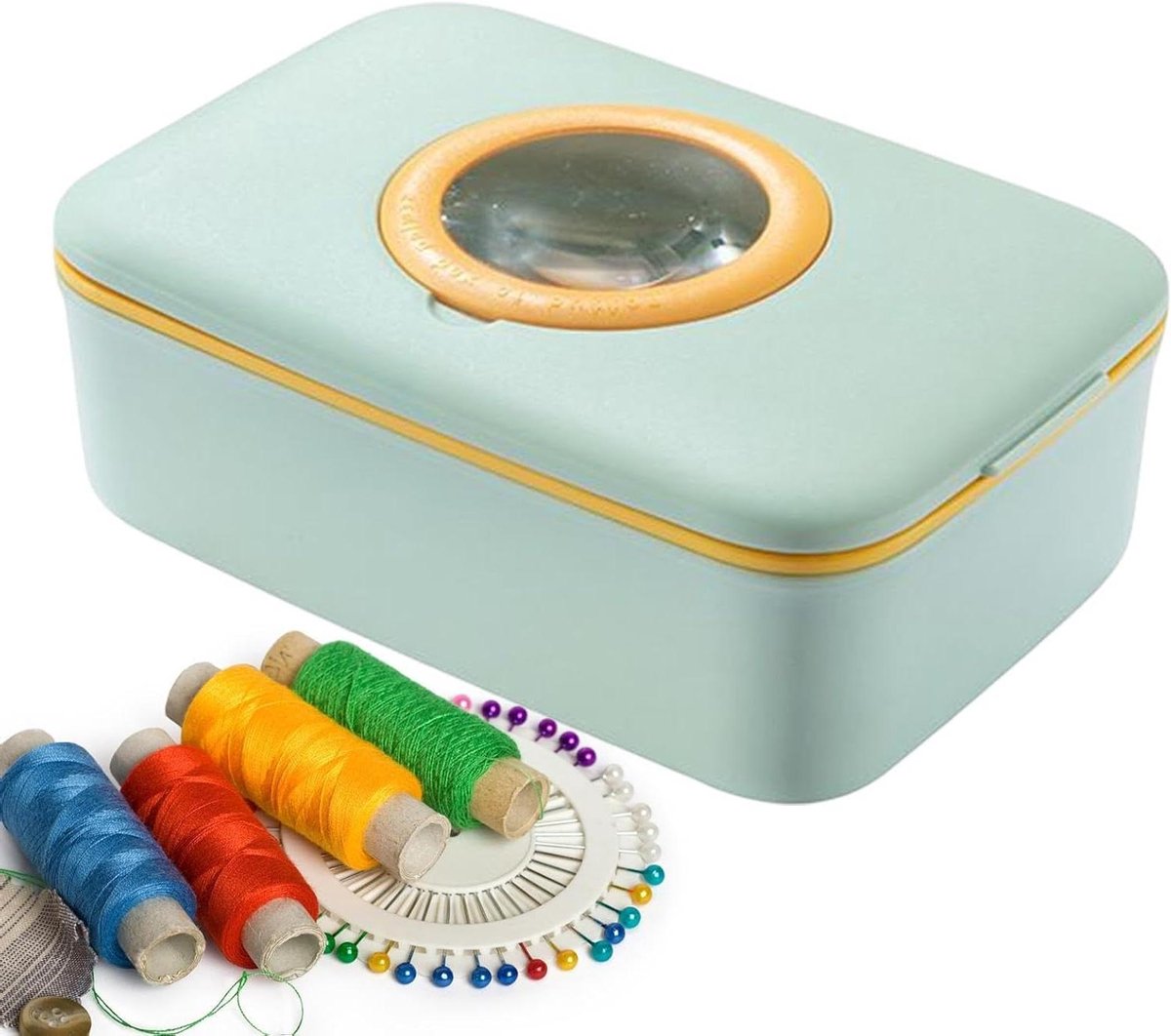 Reis Naaiset - Handwerk Set - Snelle Reparaties - Compact Opberg etui - 18 cm - Blauw