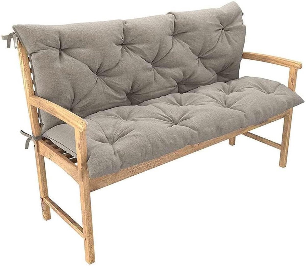 Tuinbank Kussen - Schommelbank Kussen - Buiten Zitten - Waterdicht Polyester - 100x100cm - Beige