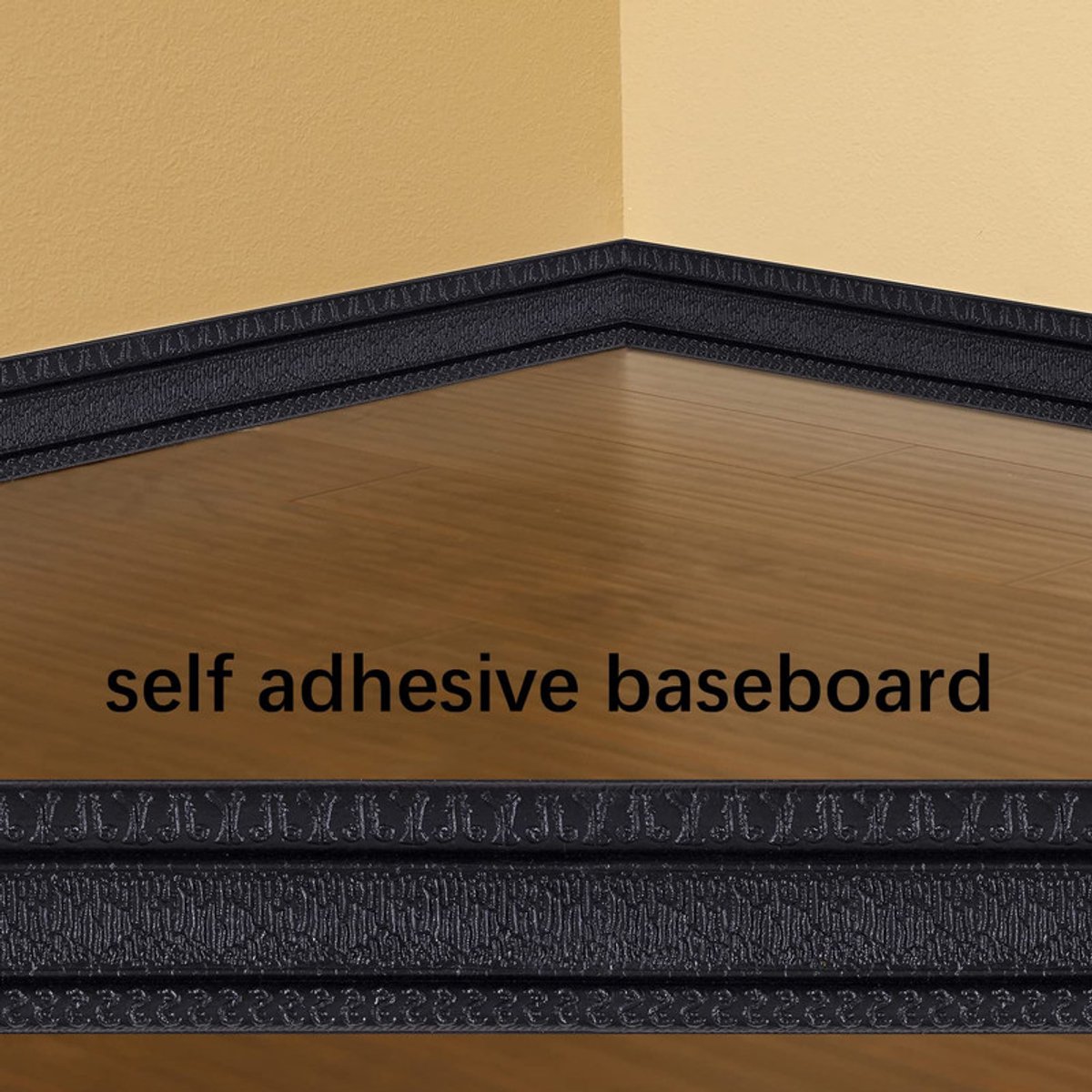 Zelfklevende Muurlijst / Kroonlijst - 3D Schuim Reliëf - ca. 230 cm - Voor Muur, Plafond & Meubel - Zwart — cadeau in Cadeau-ideeën - foto 2