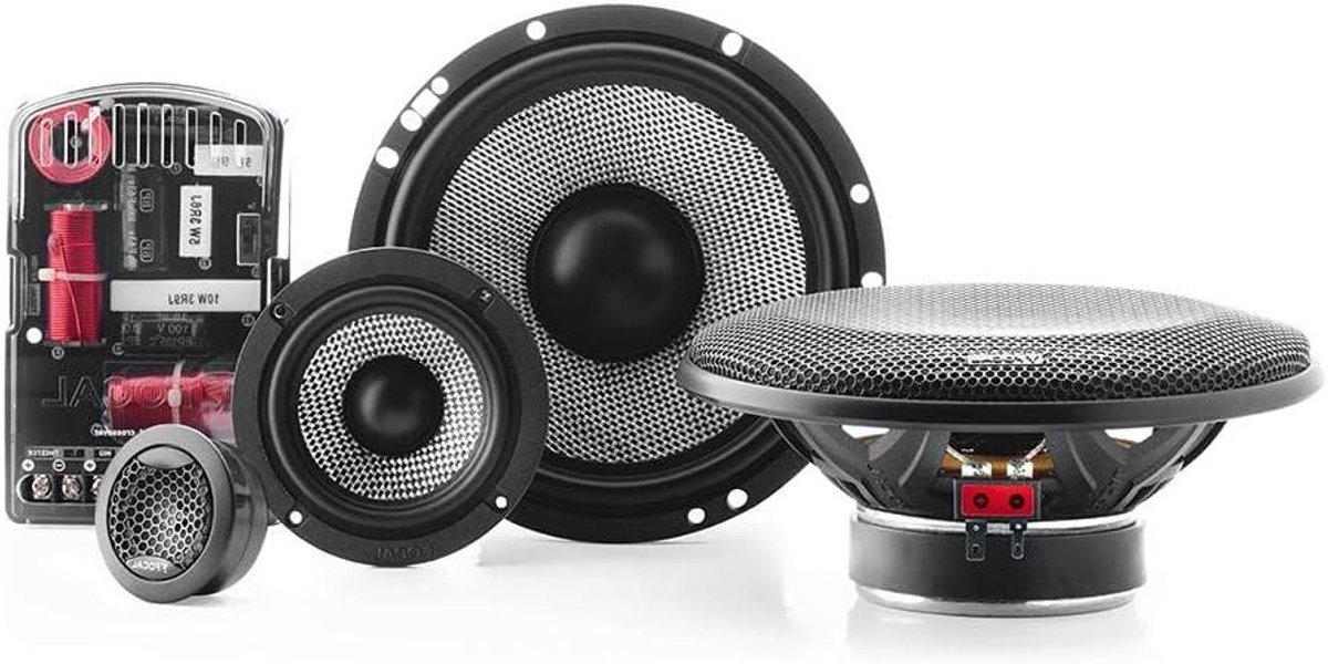 Auto Luidsprekerset - 3-weg Speakers - Autogeluid Verbeteren - 16.5cm Woofer - 6.5 Inch - Zwart