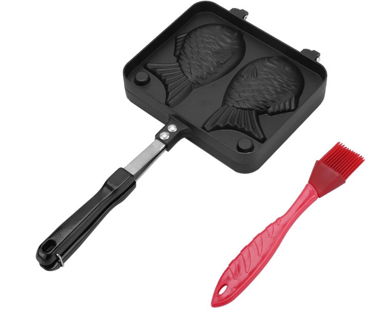 Hztyyier Wafel Maker Pan - Dubbel Laags, Visvorm, Antiaanbaklaag, Ideaal voor Pancakes