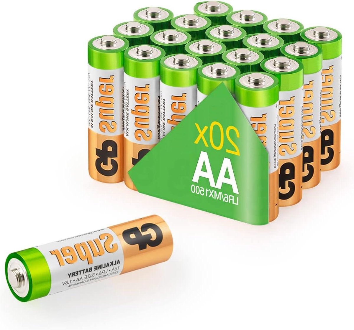 Batterijen Set - AA Alkaline - Apparaten Voeden - 20 Stuks - 1.5 Volt - Multicolor