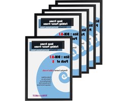 Kliklijsten Set - Poster Frames - Wandpresentatie - Eenvoudig Wisselen - Formaat A1 - Zwart
