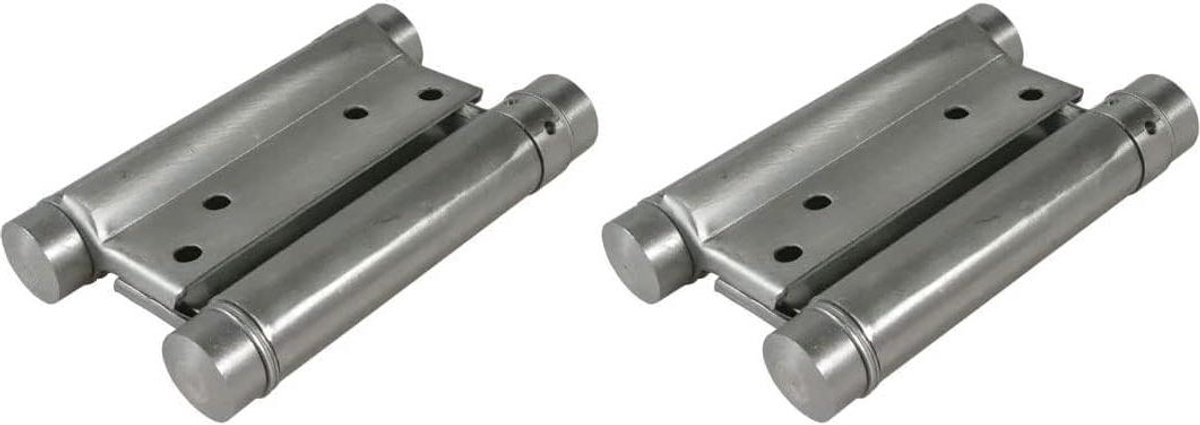 Veerscharnieren Dubbele Werking - Saloon Deurscharnieren - Automatisch Deuren Openen - Zowel In als Uit - 125 mm - Vernikkeld