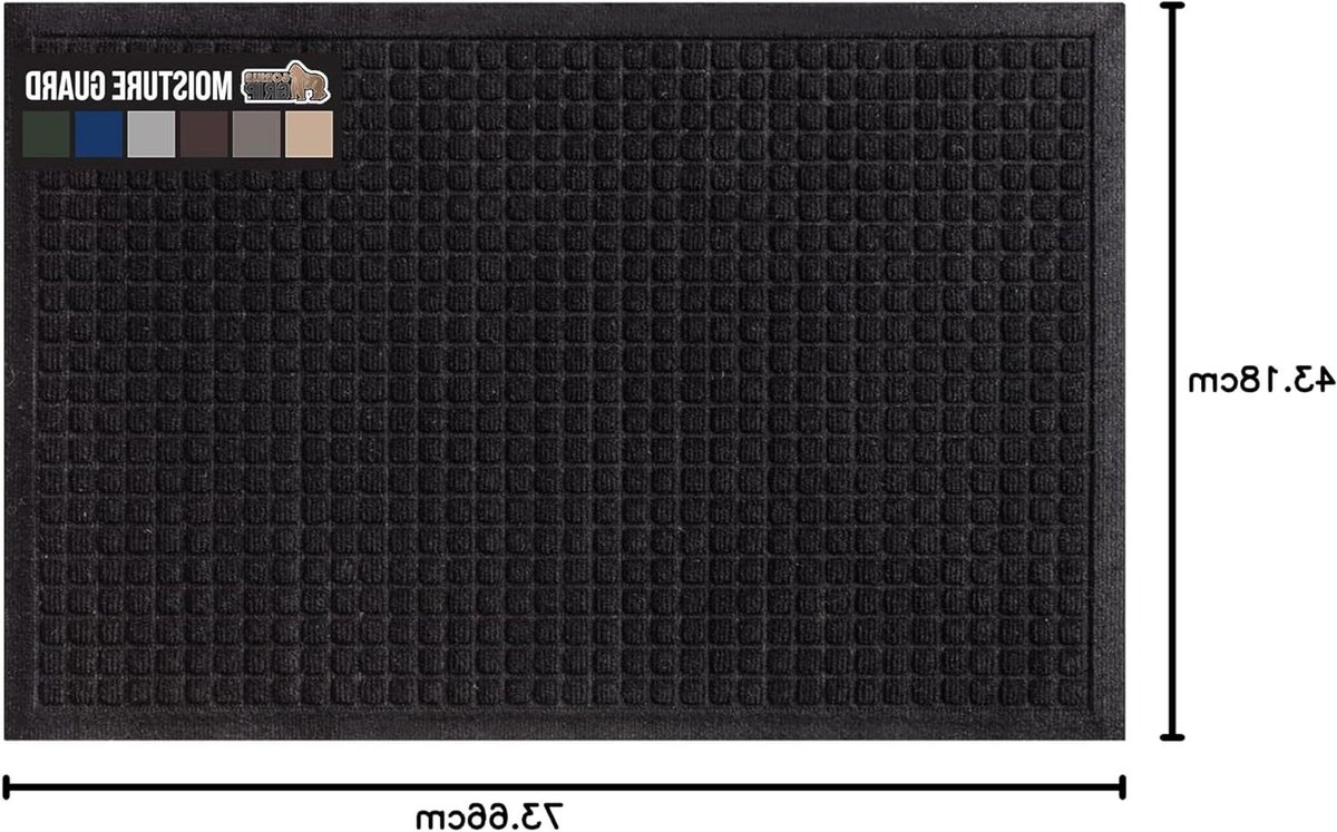 Voordeurmat Absorberend - Vloermat Buiten - Vuil Vangen - Hoge Vocht Opname - 29x17 Inch -