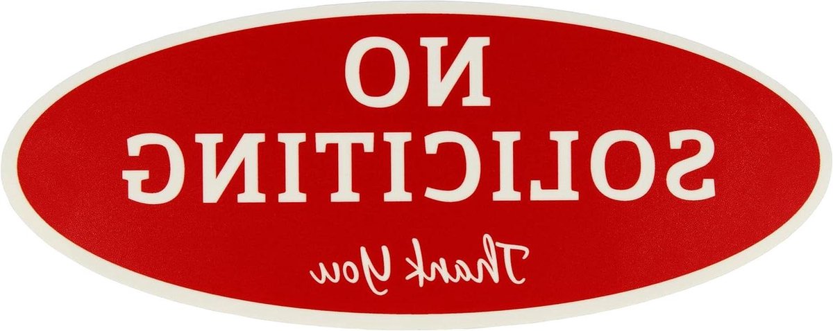 ExcelMark Geen aanvraagbord voor huis of bedrijf - duurzaam bord voor binnen en buiten - gemakkelijk aan de voordeur te bevestigen - UV- en weerbestendig (medium - 7,1 x 17,8 cm, rood met witte