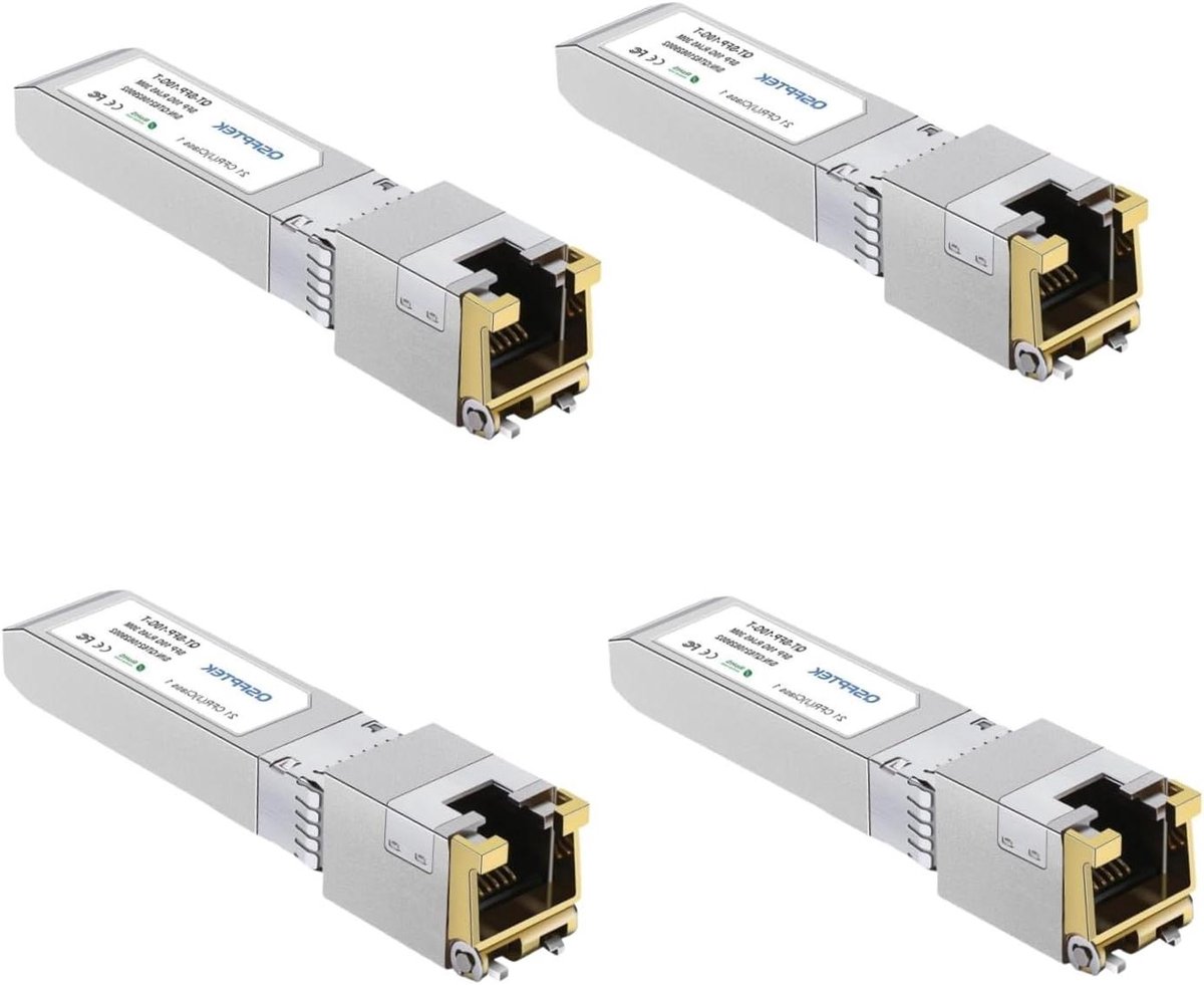 SFP+ RJ45 Transceiver - Netwerk Module Koper - Netwerkverbindingen Uitbreiden - Nieuwste Realtek Chip - 30m Bereik - Zilver