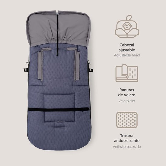 Universele Voetenzak - Kinderwagen Accessoire - Winter Wandelingen - Afneembaar Dubbele Rits - 89 x 49 x 8 cm - Grijs van Universele — afbeelding 4