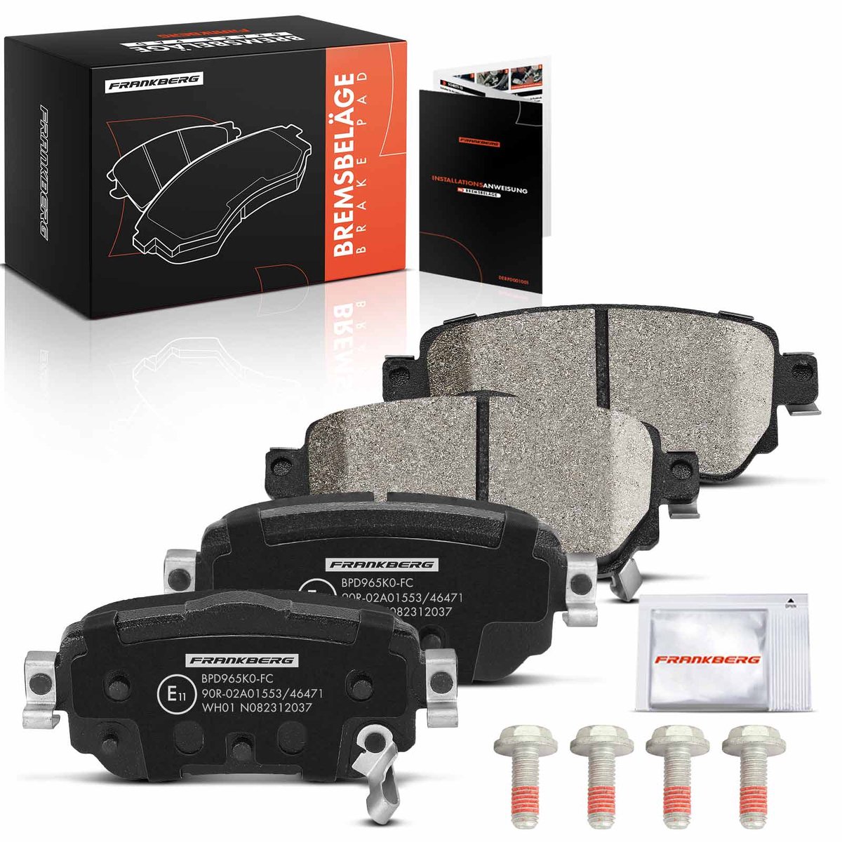 Frankberg 4x Remblokken Achteras voor Nissan