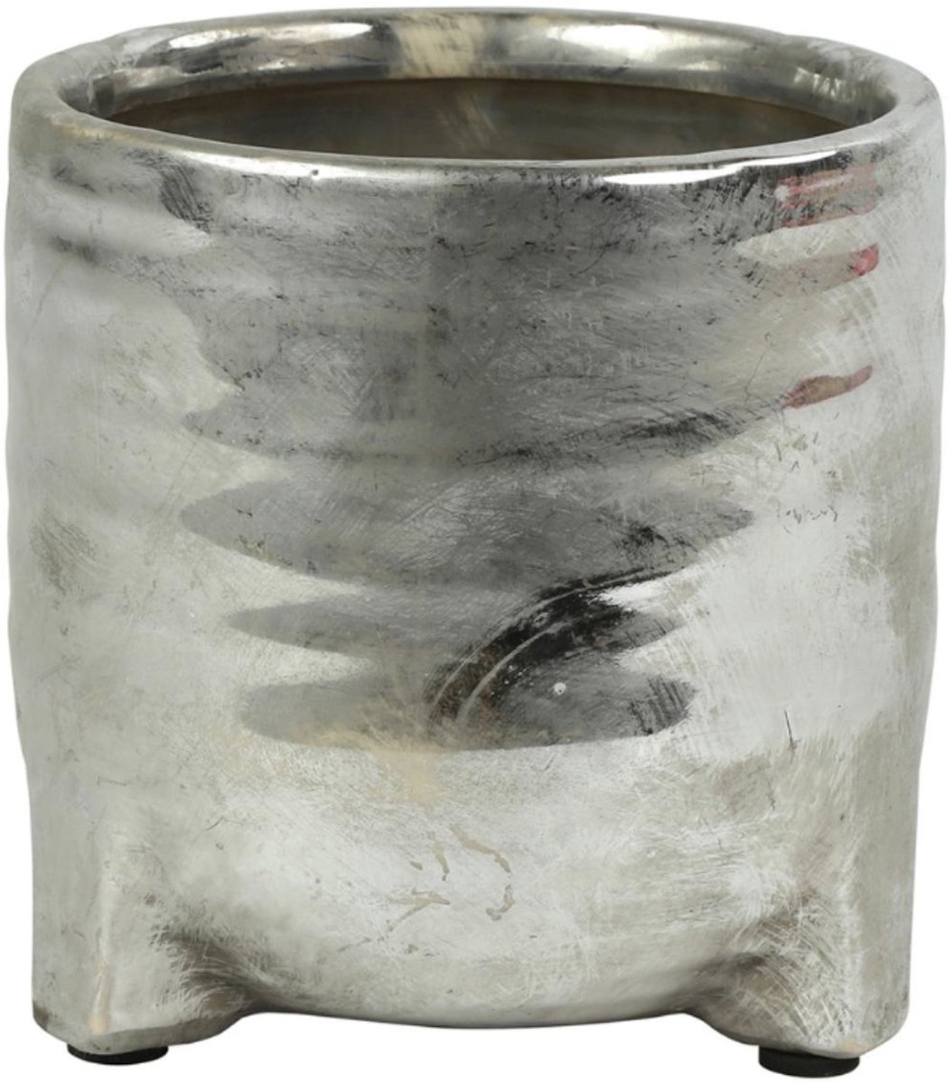 Countryfield bloempot zilverkleur 14 cm - moderne plantenpot decoratie.
