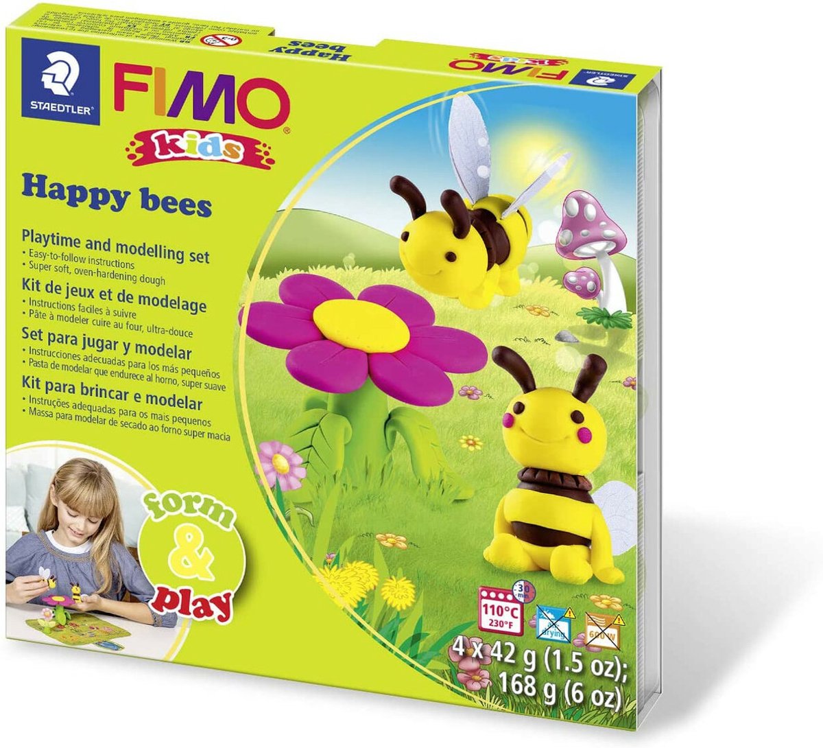 FIMO kids 8034 - ovenhardende boetseerklei - Form&Play set "Happy Bees" — afbeelding 2