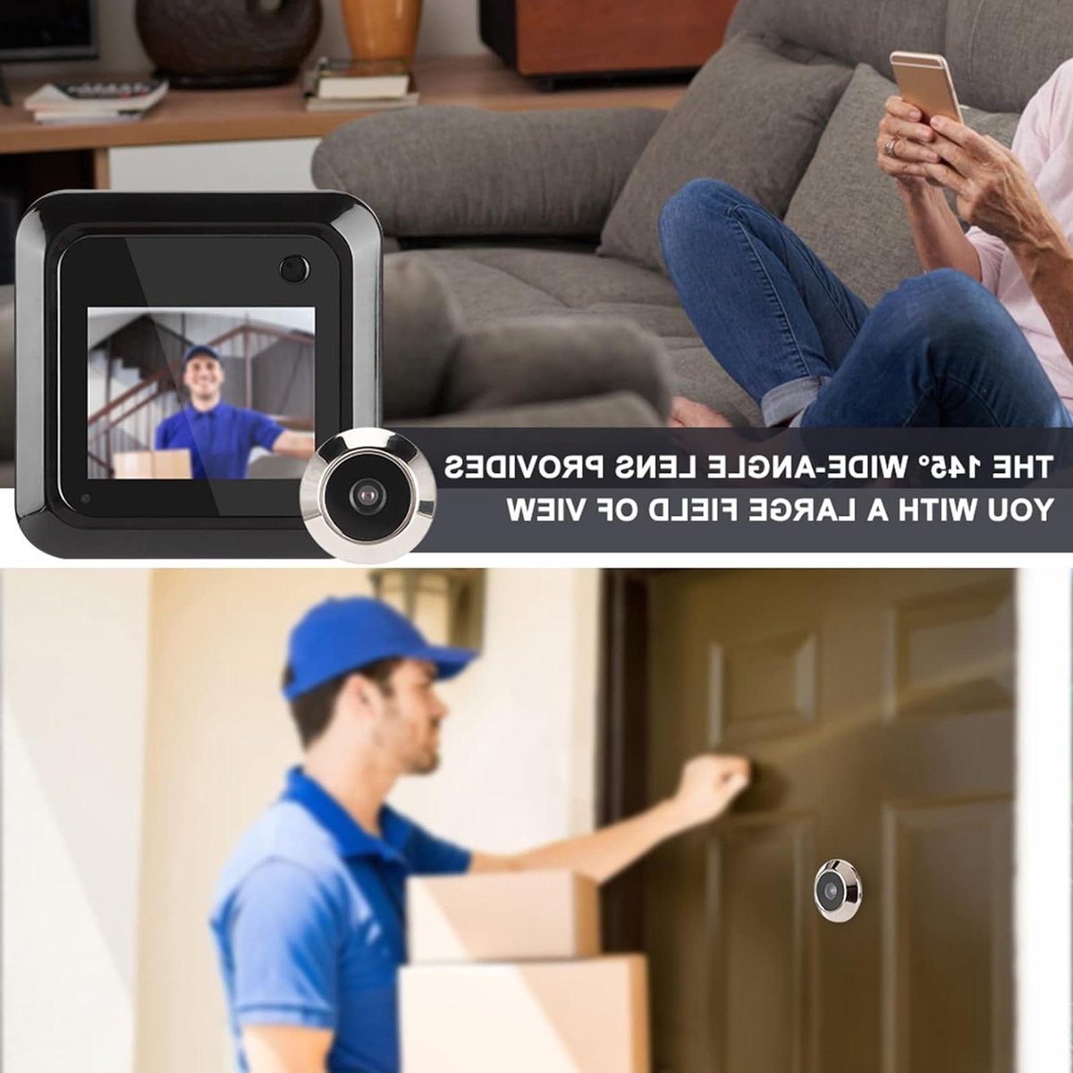 Deurcamera met Scherm - Kijkgaatje Camera - Veiligheid Thuis - 145 Graden Groothoek - 2.4 Inch LCD