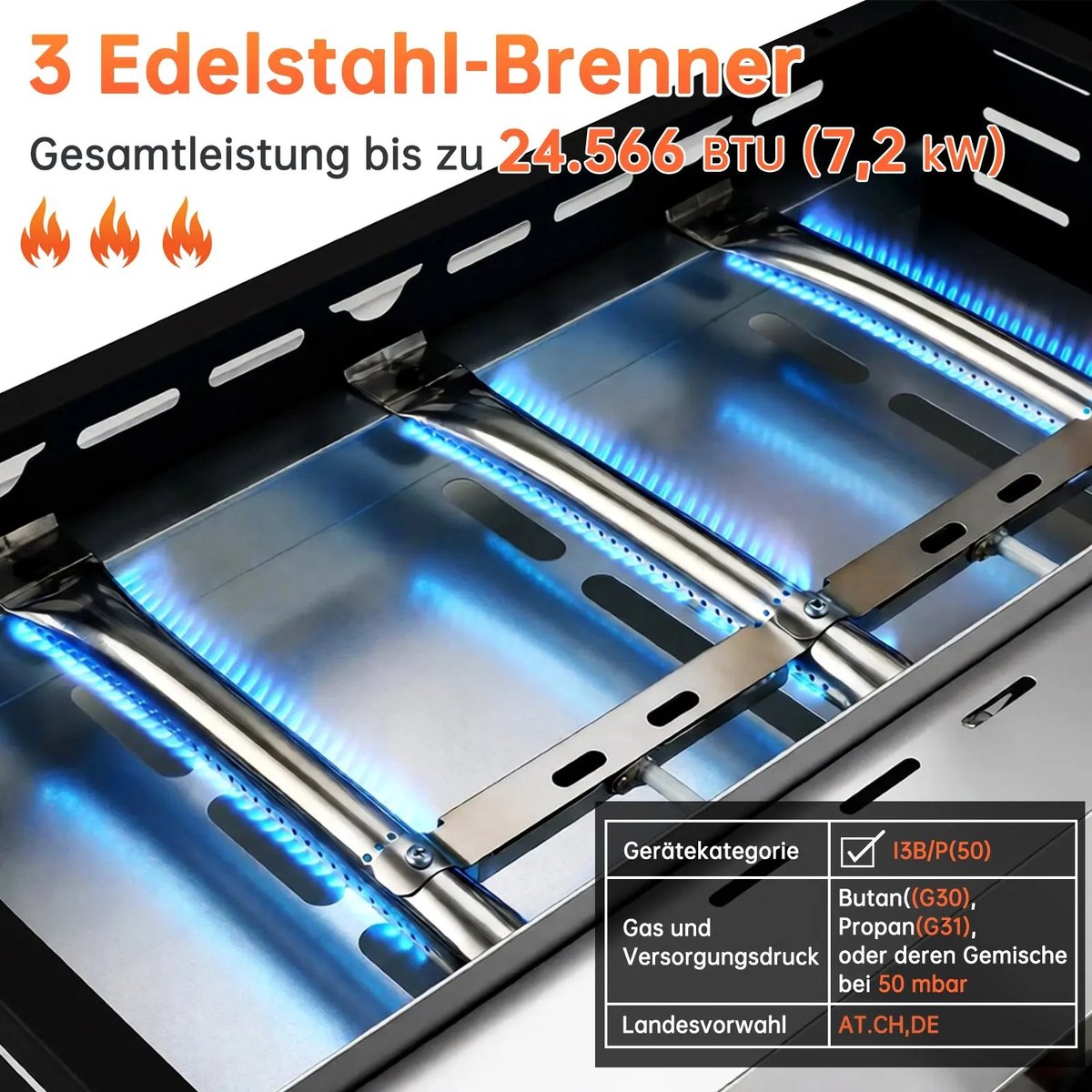 Seth Select Gas BBQ - BBQ op gas - Draagbare propaangrill - Gasbarbecue - 3 Burner Gas Grill - Gasgrill - Compact en draagbaar tafelmodel. thumbnail 4