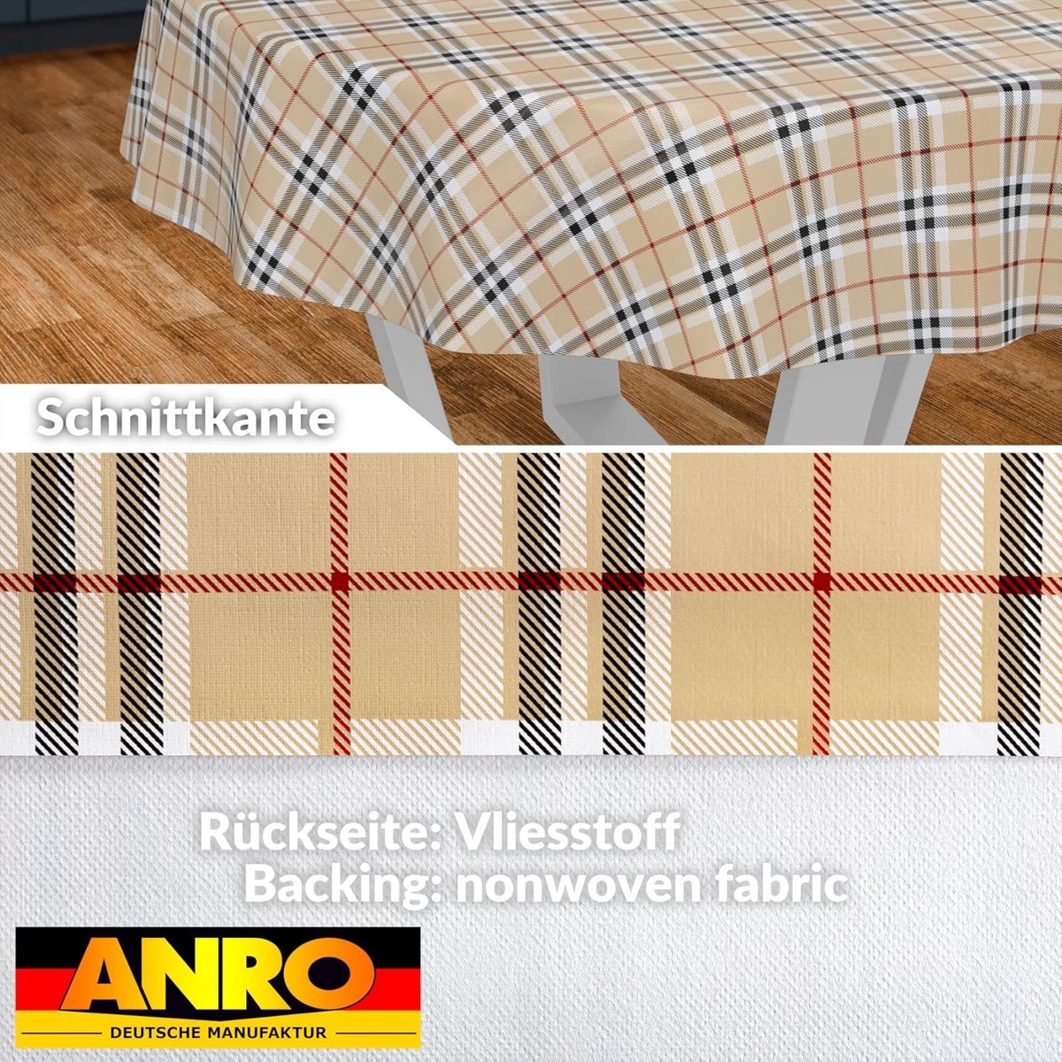 Oliezeil Tafelkleed - Wasbaar Kleed - Tafel Beschermen - Waterafstotend - 100 cm Rond - Schots