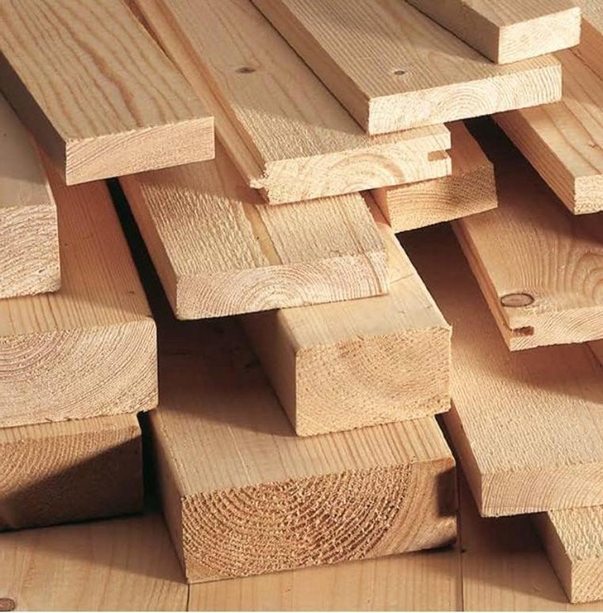 Sparrenhout Kantplank - Naaldhout Plank - Bouwprojecten Buiten - Geschaafd Afgeschuind Gedroogd - 18x195mm 50cm - Naturel