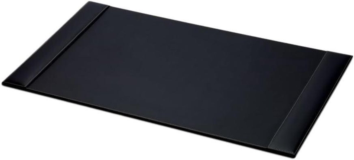 Bureauonderlegger Leer - Schrijfonderlegger Bureau - Bureau Organisatie - Met Zijrails - 86 x 51 cm - Zwart