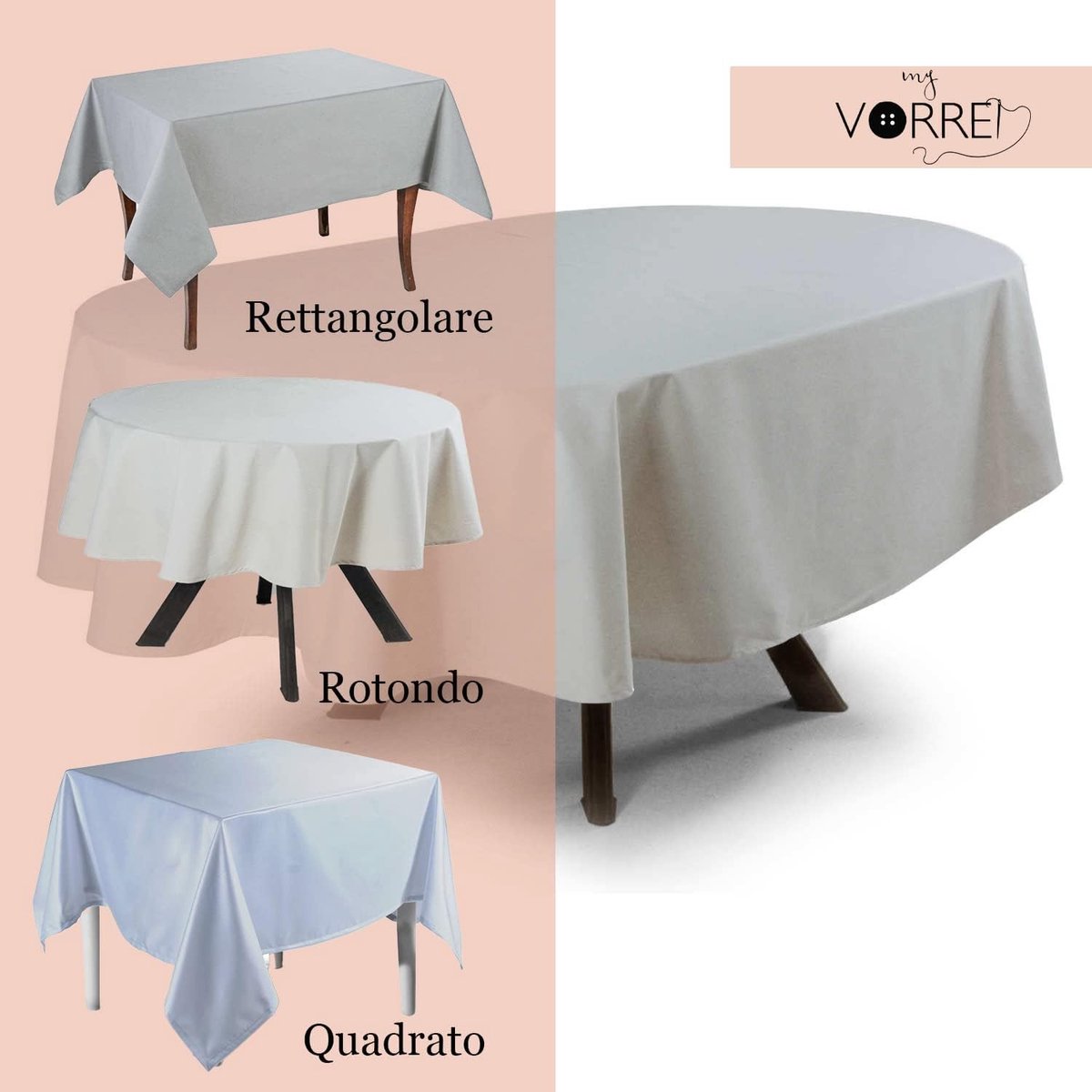 MyVorrei Tafelkleed, ovaal, vlekbestendig, effen, polyester, 100% 180 x 220 cm