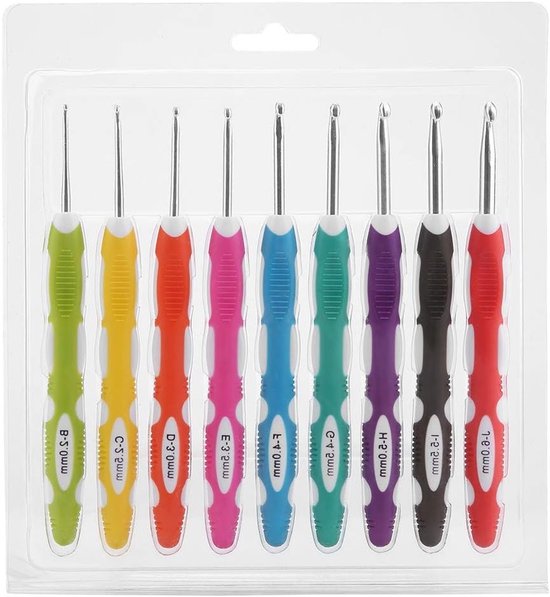 Complete Haaknaalden Set van 9 Stuks - Ergonomische Aluminium Haaknaalden met Comfortabele Handgreep voor Gemakkelijk Breien en Haken van Merkloos — afbeelding 4