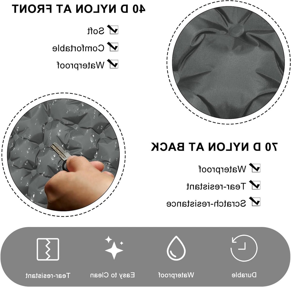 Opblaasbaar Zitkussen voor Kamperen - Waterdicht en Ultralicht Reis Kussen voor Strand, Wandelen en Vissen - Comfortabel en Draagbaar voor Buitenactiviteiten