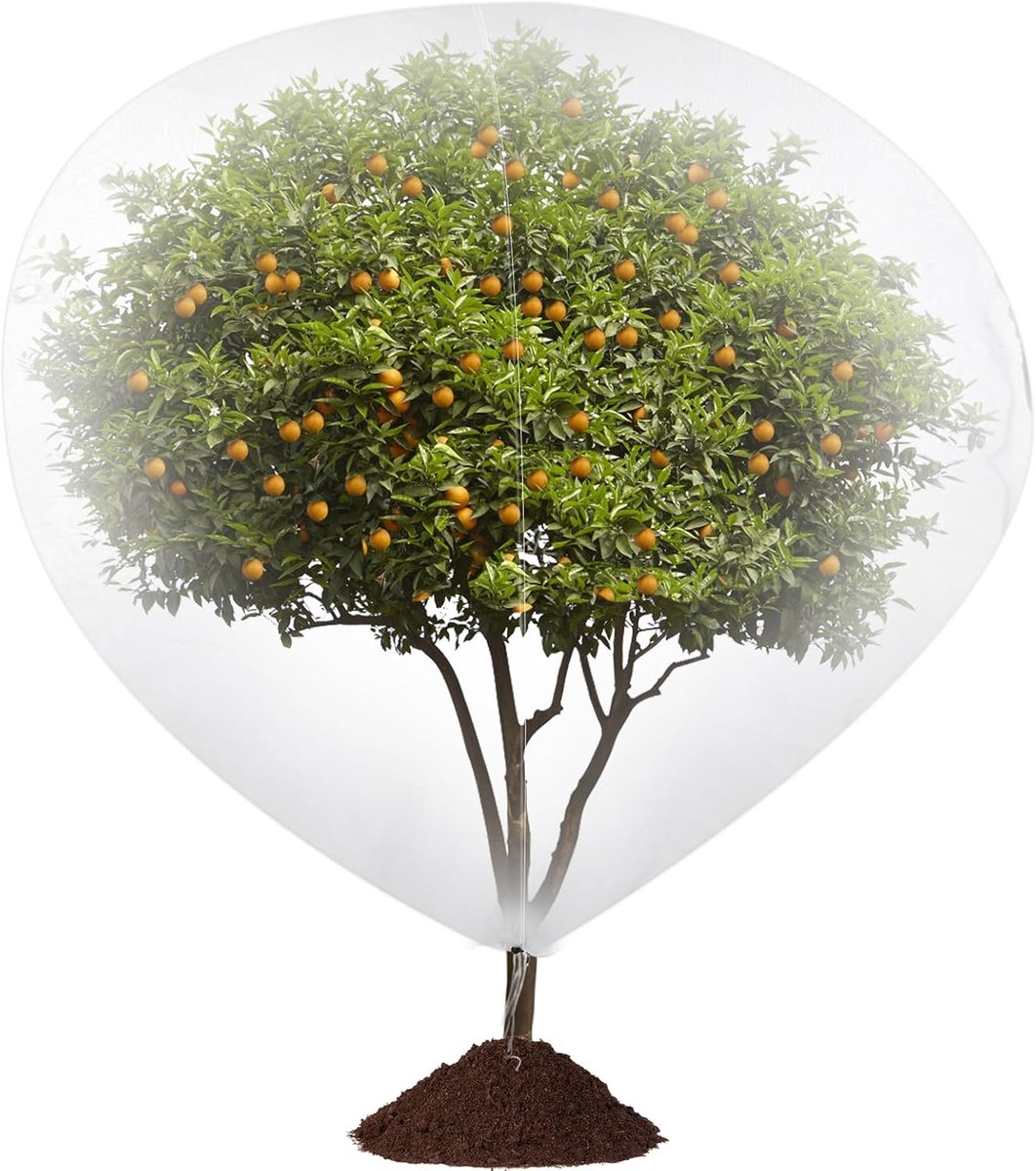 Fijnmazig tuinnet - insectenwerend net - groentenet - 300 x 300 cm - met trekkoord - scheur- en slijtvast - geschikt voor fruitbomen en groenten.