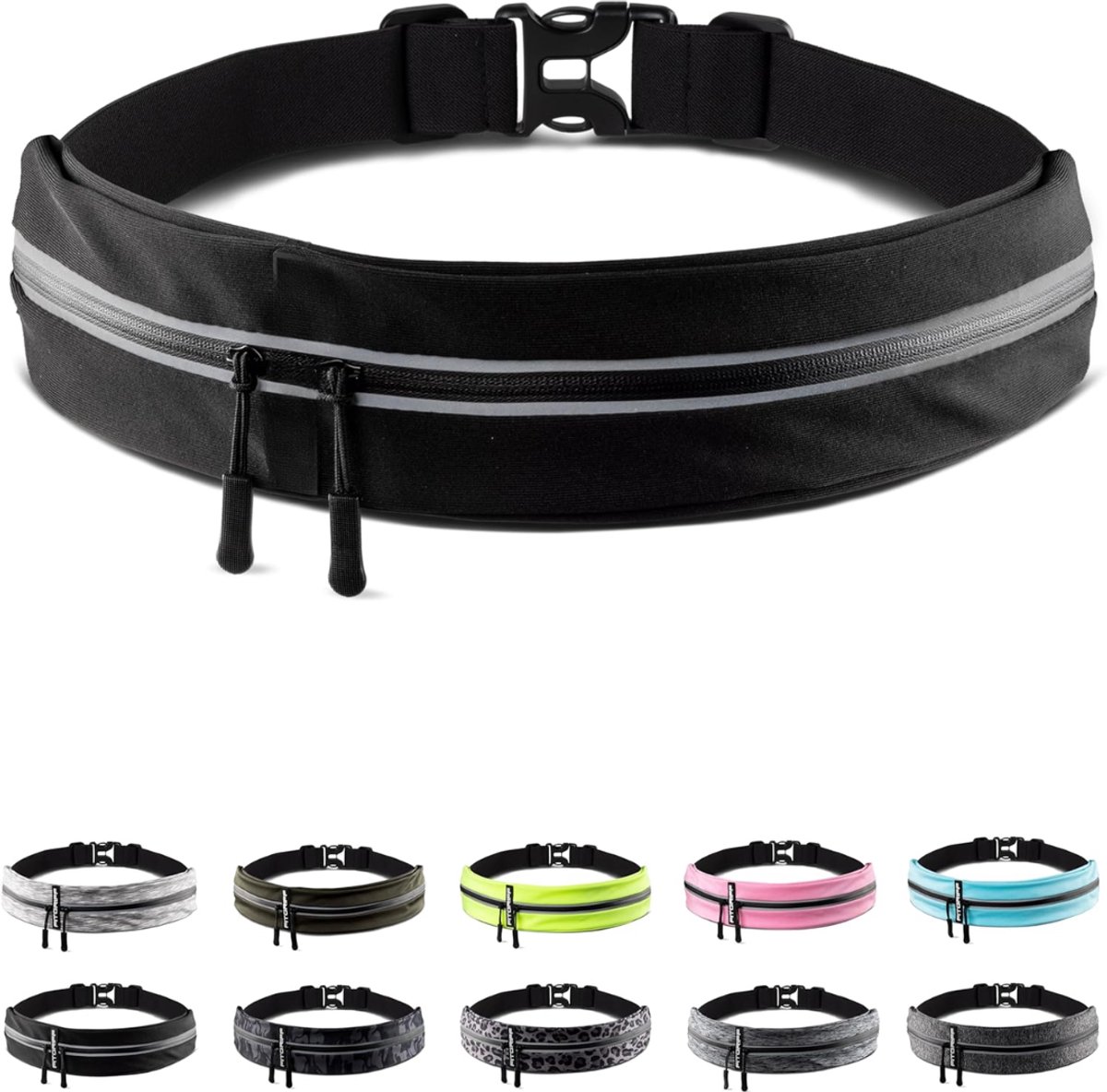 REN® Flipbelt - Hardloopriem - Running Belt - Zwart - 26cm x 6cm x 6cm