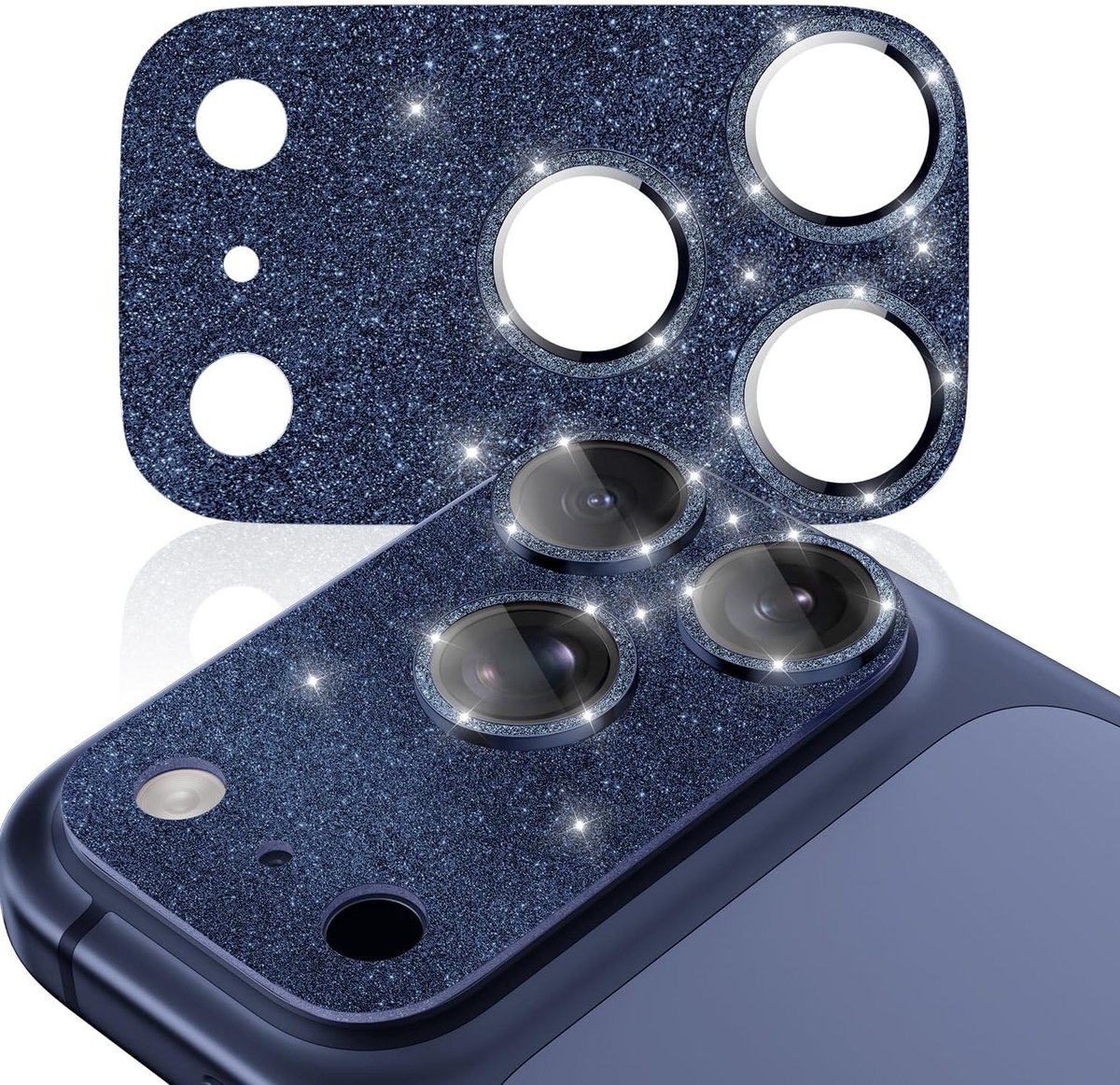 Camera Film voor iPhone 17 Pro Max - 1:1, Onzichtbaar en Perfecte Pasvorm, HD Gehard Glas, Eenvoudig te Installeren, Blauw