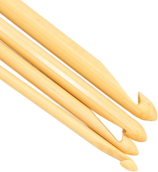 Tunisian Haaknaalden Set van 4 Stuks - 9.4 Inch Lange Antislip Bamboe Dubbelzijdige Haaknaalden voor Beginners en Gevorderden, Ideaal voor Breien en Haken — afbeelding 5
