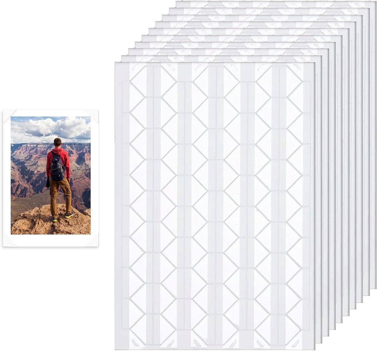 1020 zelfklevende fot hoeken voor fotoalbums en scrapbooking, transparant, gemakkelijk te gebruiken, veilige bevestiging, creatief hobby materiaal, 10.5 x 15 cm