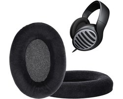 kwmobile 2x fluwelen oorkussens geschikt voor Sennheiser HD515 / HD555 / HD595 / HD518 koptelefoons - Kussens voor over-ear-koptelefoon in zwart