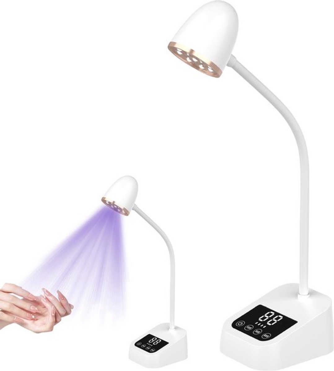 Mini UV-lamp voor nagels 12 W USB LED-gelnagellamp met 3 timerstanden, mini-nagellamp voor gelnagels met 9 UV + LED-kralen, draagbare kleine nageldroger, geschikt voor beginners, salons en thuis