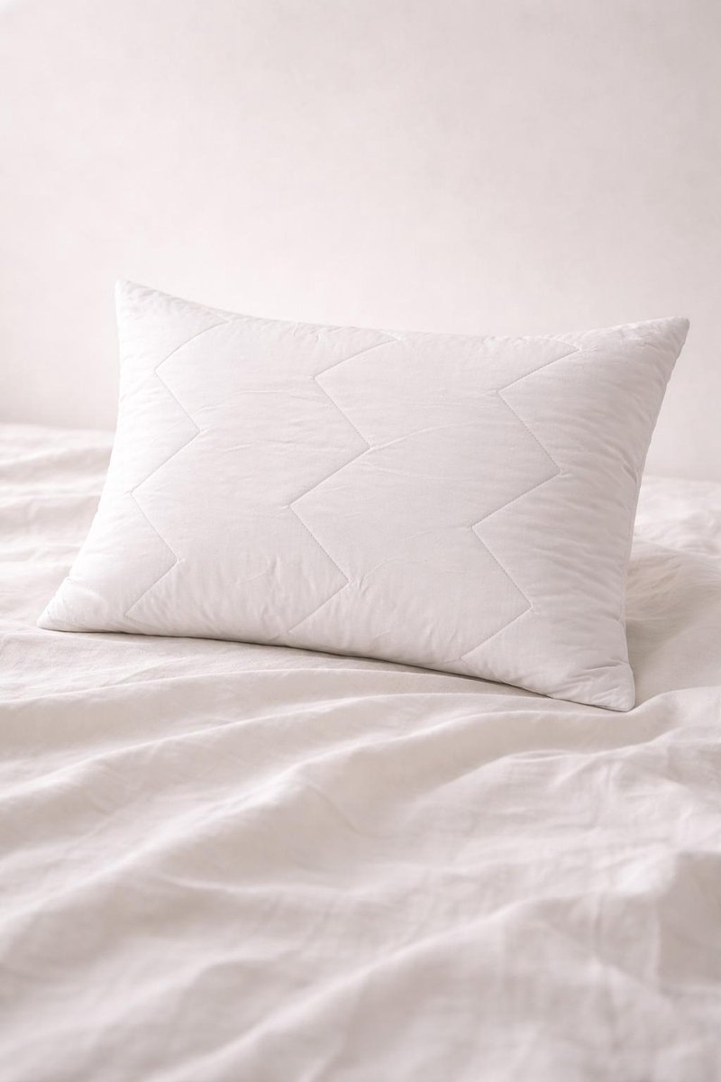 VD Living Hoofdkussen - Perkal Katoen (T200) - Met Rits - 60x70 cm - Zacht & Ondersteunend - Hotel & Home Wit