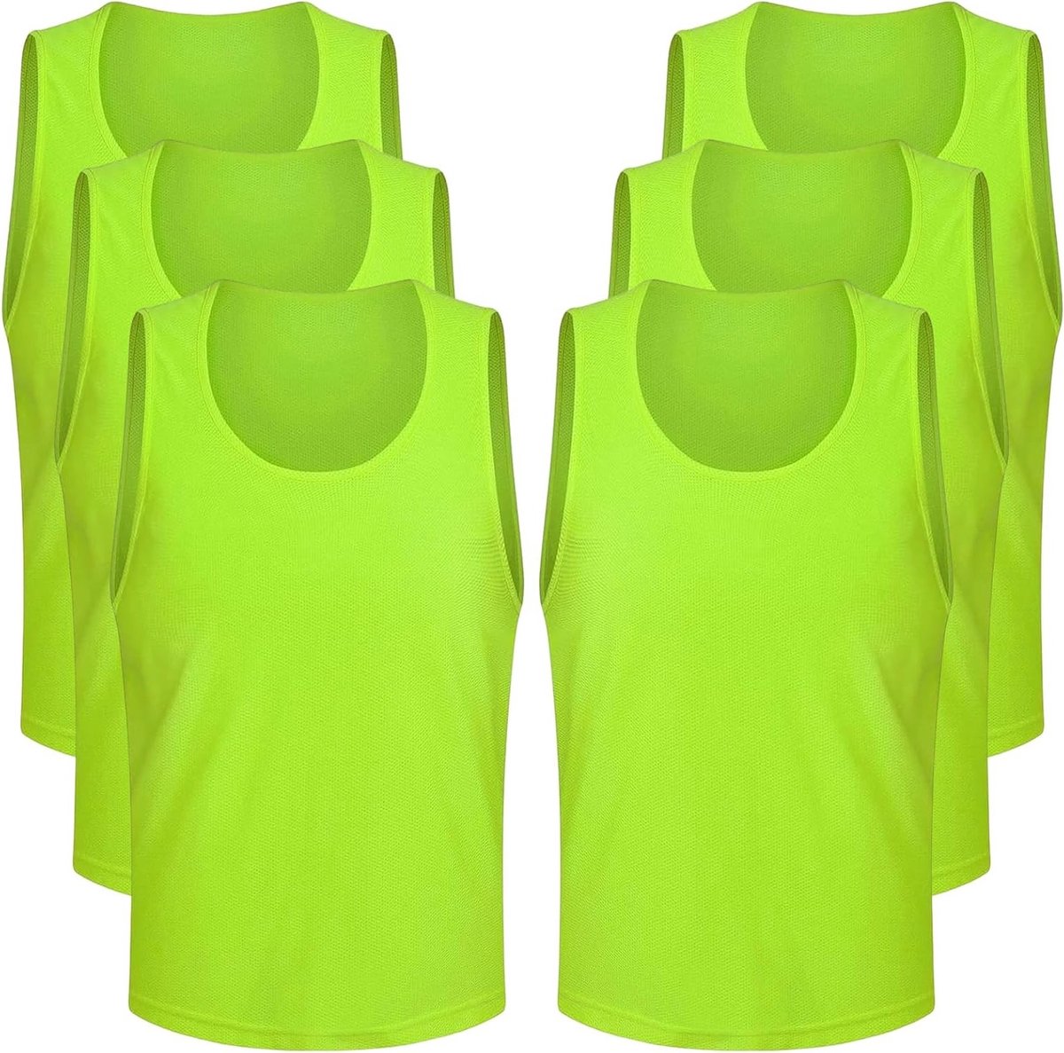 Trainingstas voor Volwassenen met 6 Stuks, Groene Trainingsharnassen, Ademend Mesh, Voetbal en Volleybal Teamuitrusting, XL Fluorescerend Groen