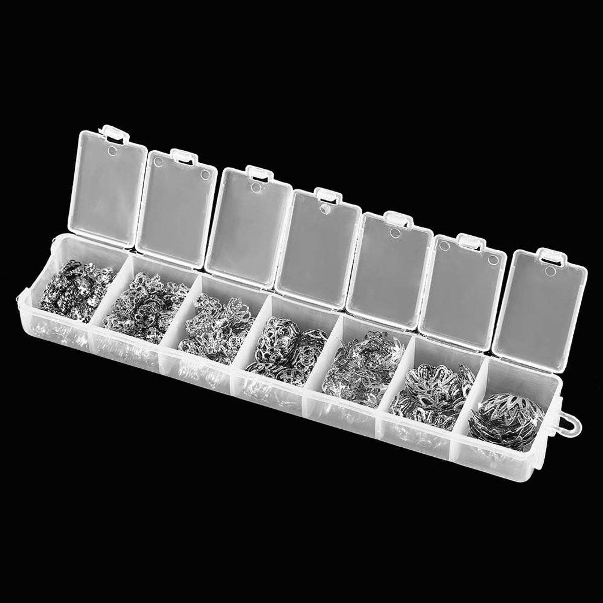 300 Stuks Bloemvormige Spacer Bead Caps in 7 Maten voor Sieraden Maken - Metaal Accessoires in Goud