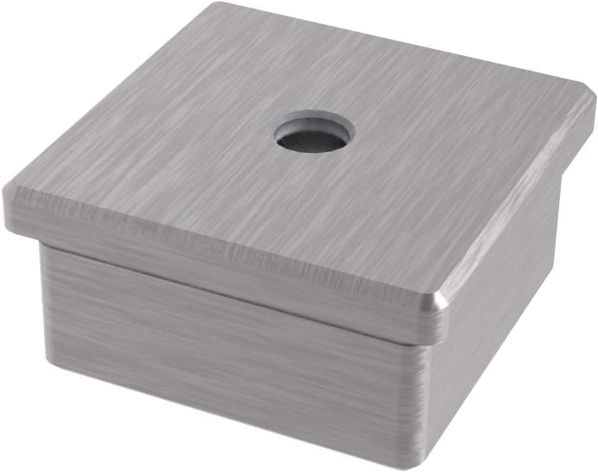 Leuningdrager Vierkant - Buissteun Houder - Trapleuning Installatie - Flexibel Scharnier - 40x40 mm - Zilver