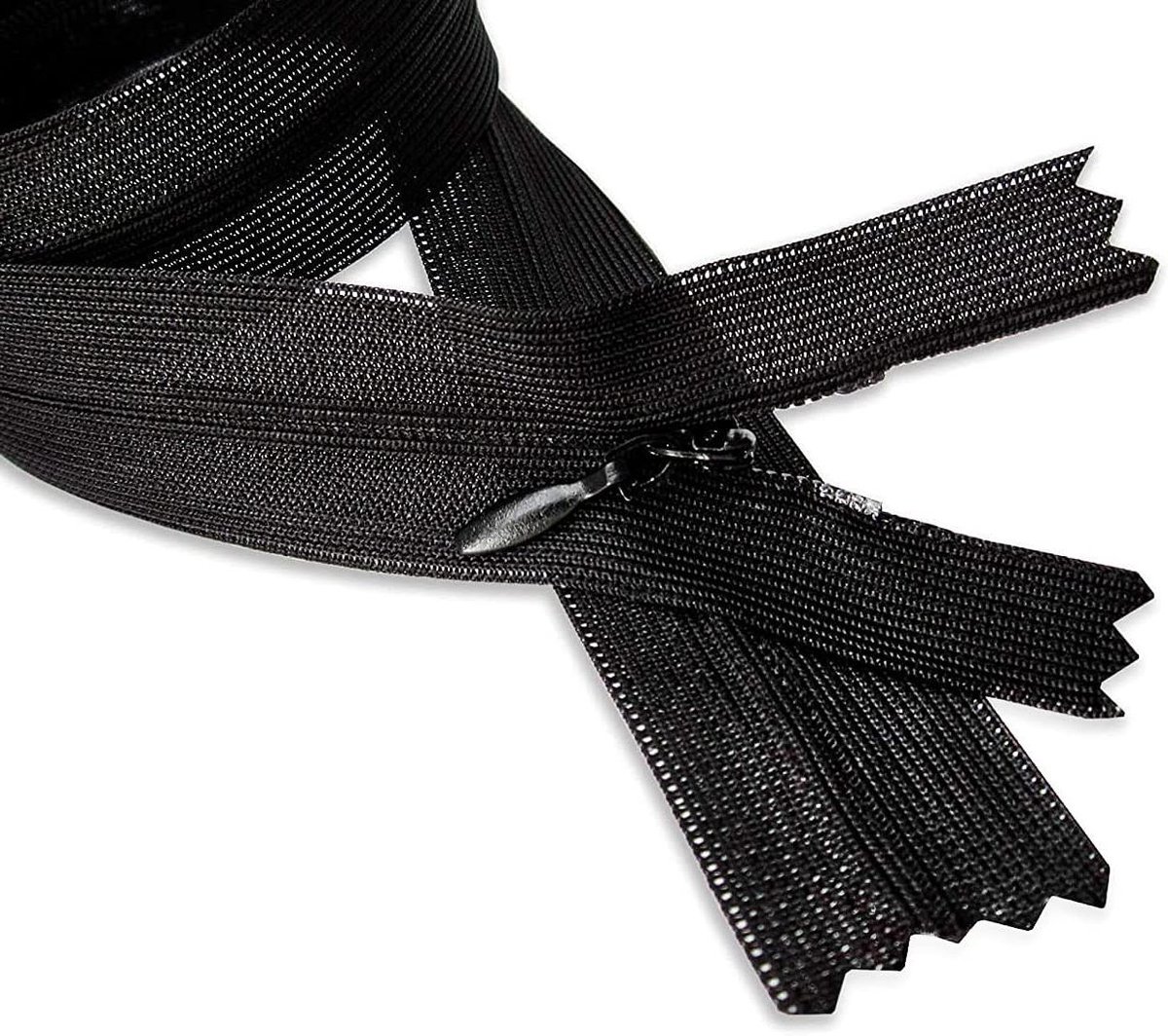 Nylon Rits - Naairits Zwart - Kleding Repareren - Onzichtbaar Ontwerp - 508 cm - Zwart