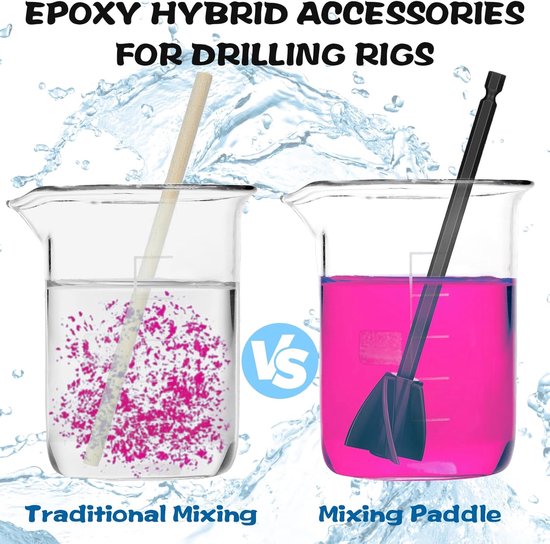 Hars Mixer Peddels - Verf Roerder Boor - Epoxy Harsen Mengen - Spiraalontwerp - 16 stuks - Rood Blauw Wit Zwart — afbeelding 5