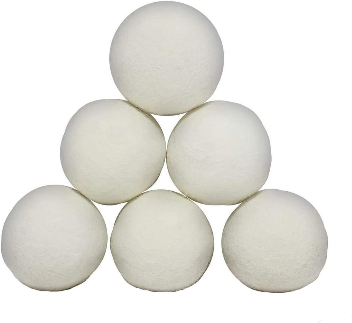 Sheep Wool Dryer Balls - Herbruikbare Natuurlijke Wasverzachter - Verpakking van 6 voor de Wasdroger - Laat Geen Restjes Achter
