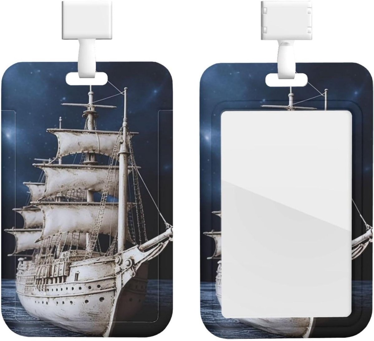 ID-kaarthouder - Badgehouder Naamkaartjeshouder - Werk Organisatie - Schuifregelaarontwerp - 11 x 7 cm - Wit Schip