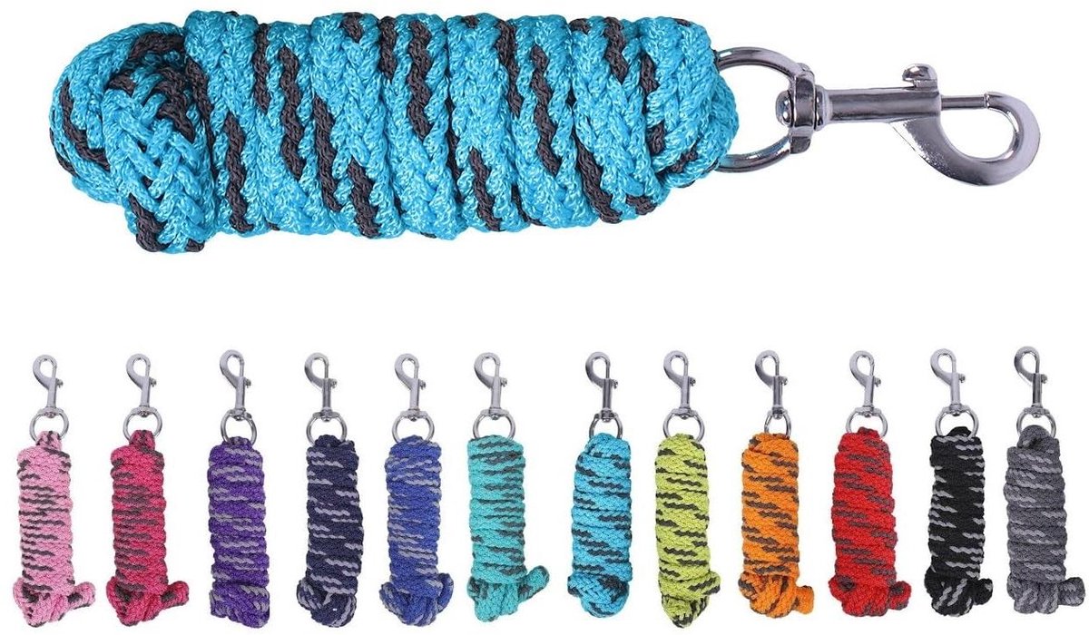 Paarden Halster - Geleidetouw Paard - Paard Trainen - Verstelbaar met Schuifgesp - Mini Shetty tot XL Full - Lichtblauw