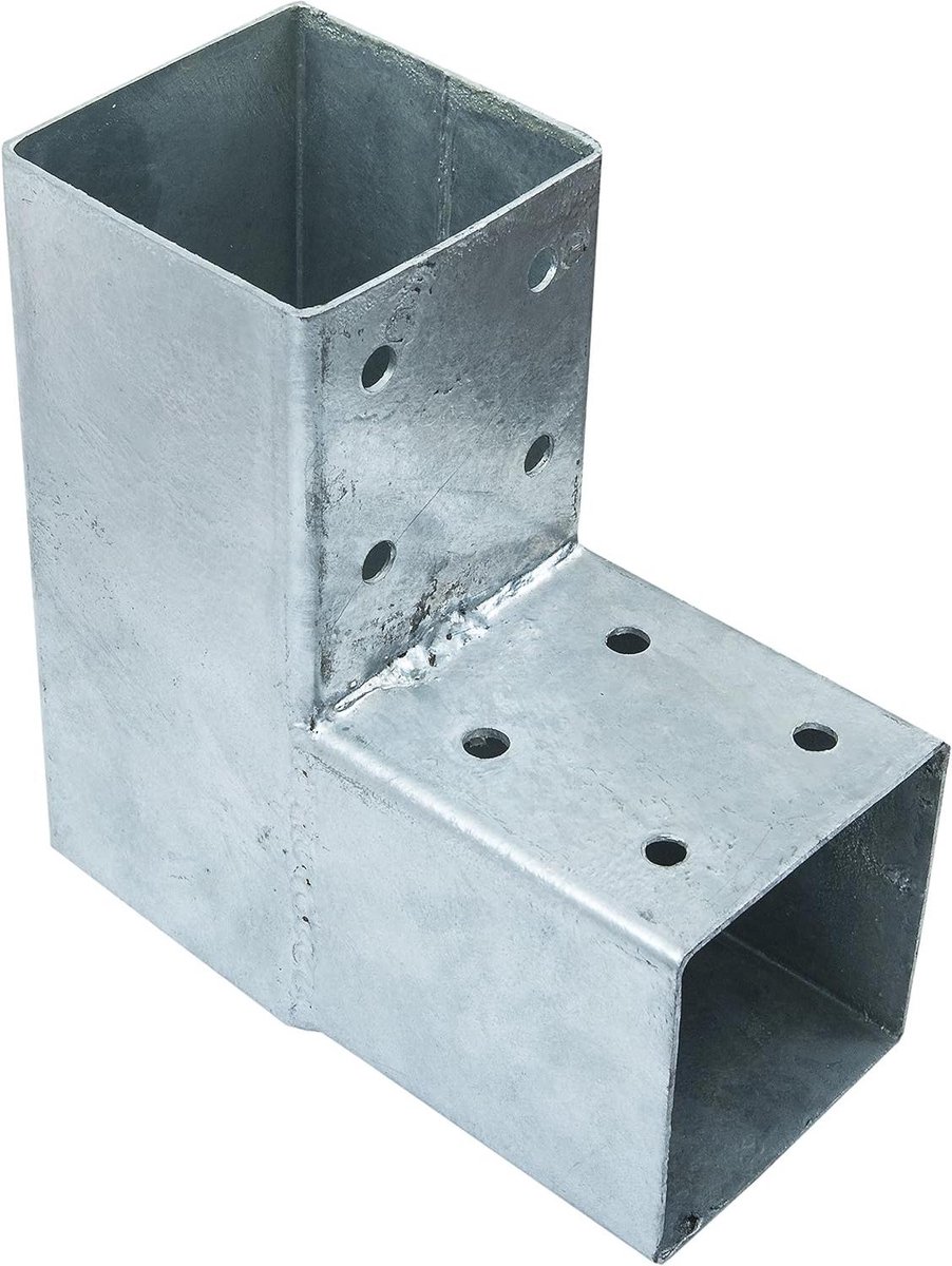 Hoekverbinders - Verbindingshoek Metaal - Hout Verbindingen - 2x Insteekhulzen - 90 x 90 mm - Zilver