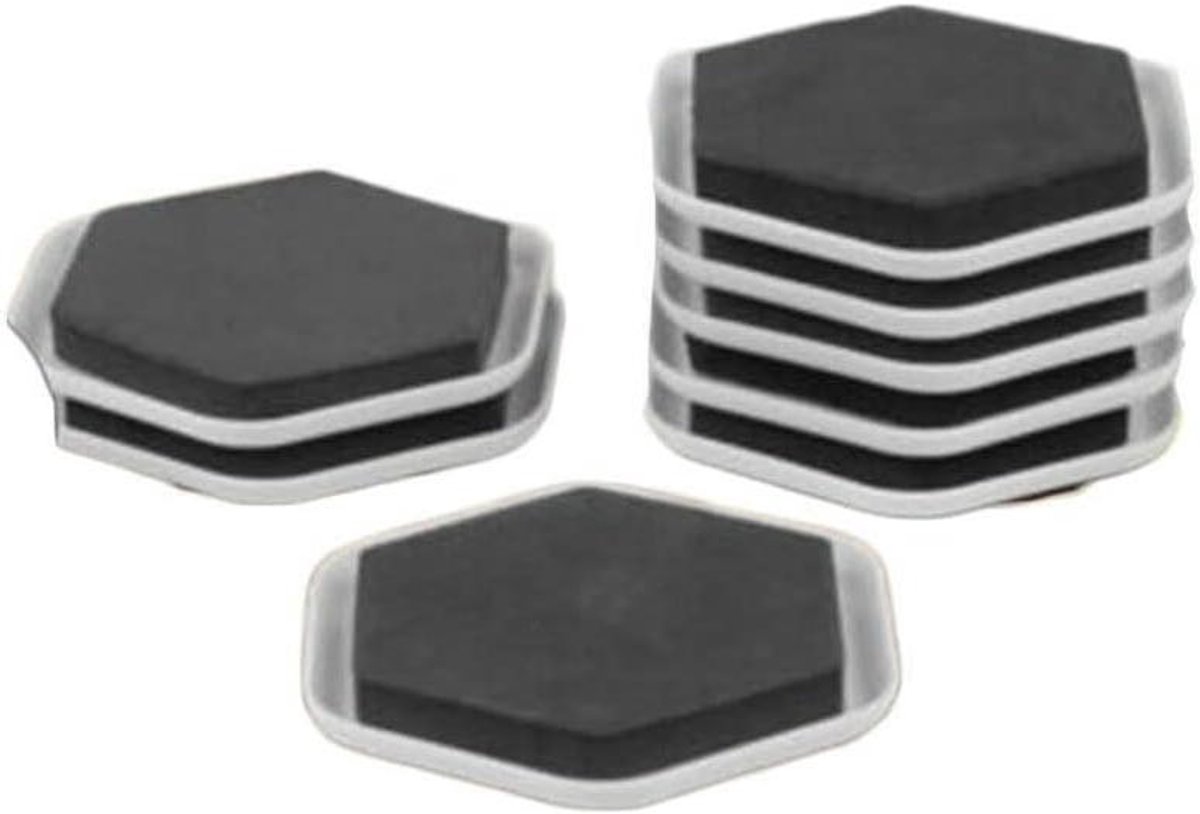 Meubel Sliders - Verhuizers Gliders - Meubels Verplaatsen - Zelfklevend - 65 MM - Wit Zwart