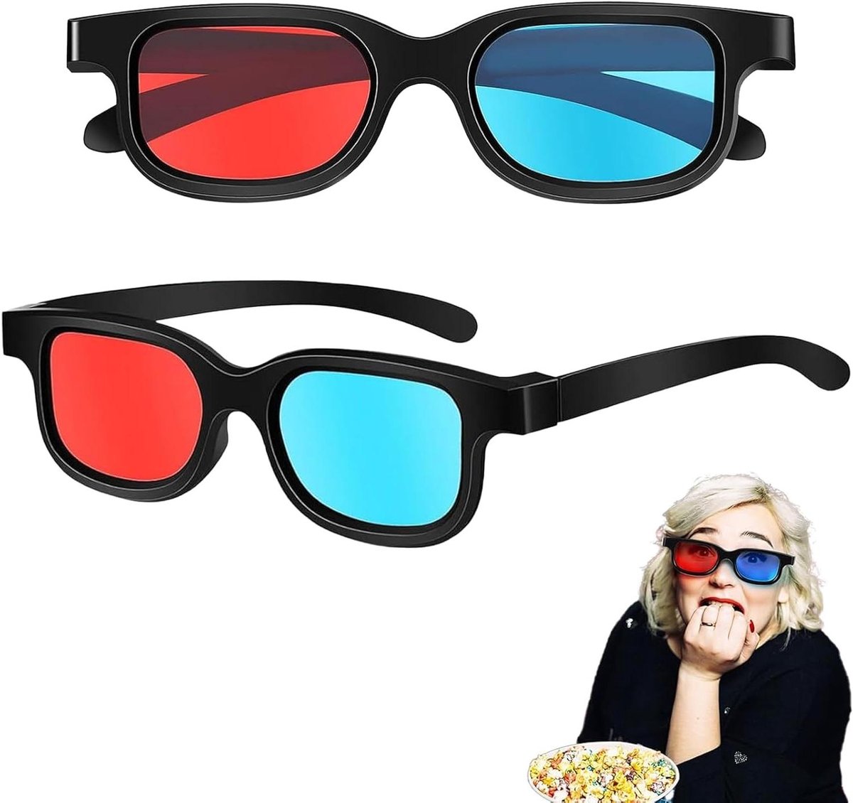 3D-bril - Stereobril Filmbril - 3D Kijken - Kleurfilter Techniek - 195 cm - Rood Blauw