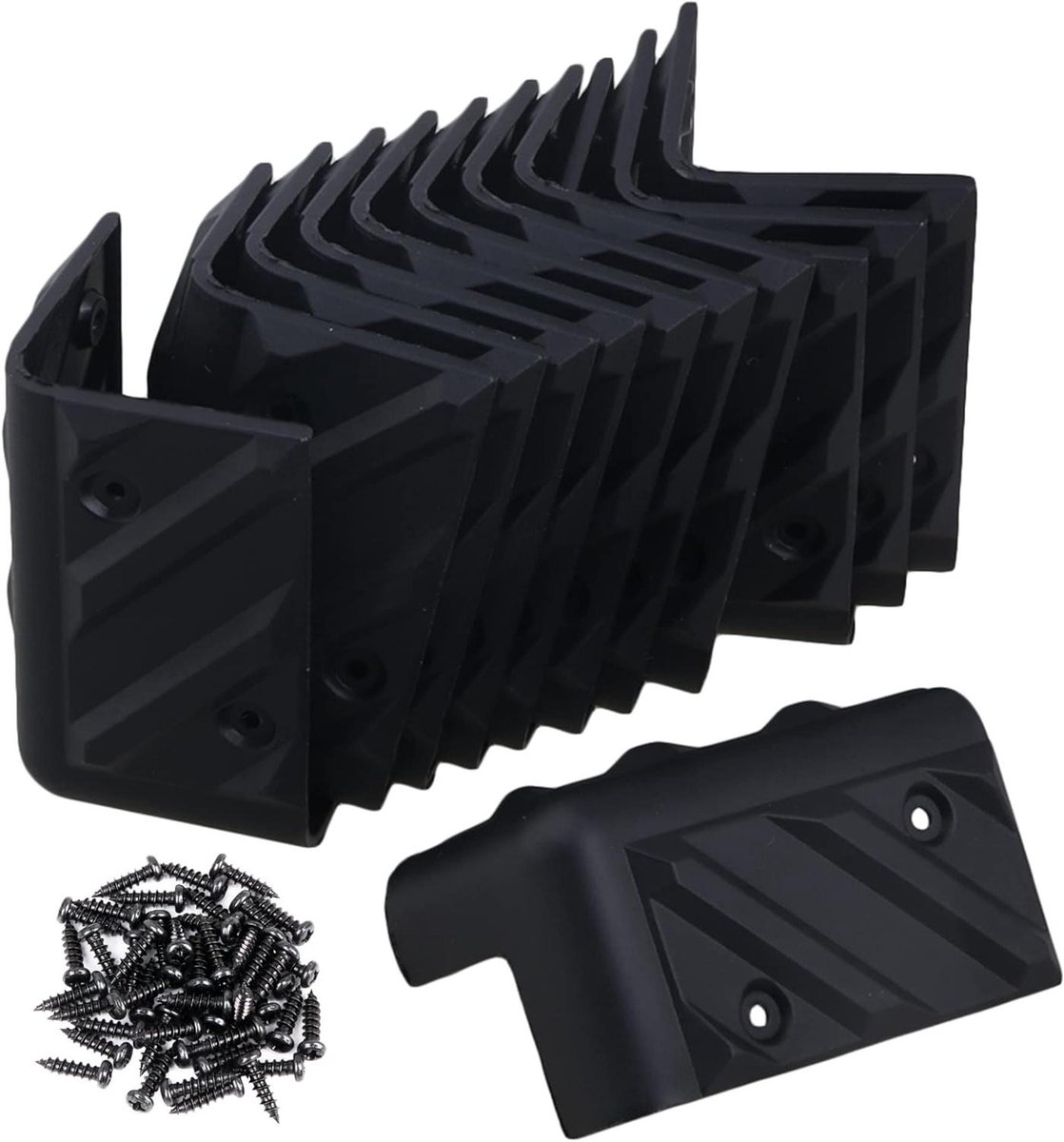 Gitaar Speaker Hoek Beschermers - Luidspreker Hoeken - Apparatuur Beschermen - Hoogwaardig PP-kunststof - 12 stuks - Zwart