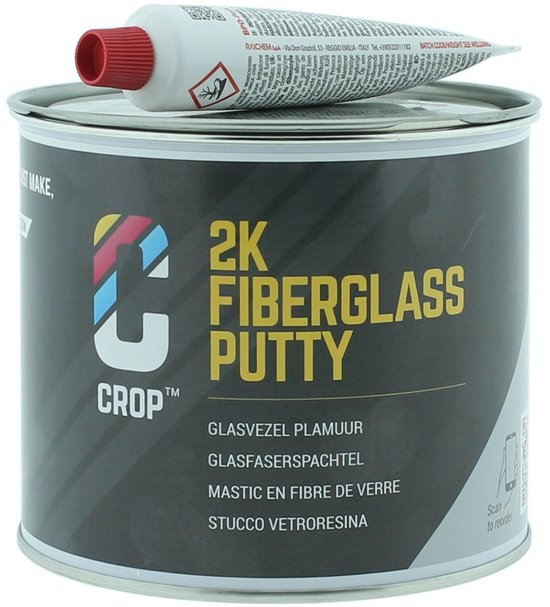 CROP Polyesterhars Plamuur 2K - Glasvezel Reparatieset - 750ml - Reparatie voor Auto - Polyester hars Vulmiddel - Autoplamuur met Verharder