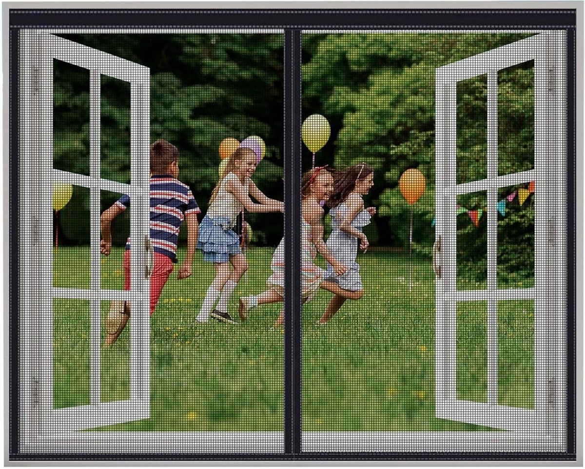 Horren voor Ramen - Muggenhor Gordijn - Insecten Buiten Houden - Magnetische Sluiting - 65x90cm - Zwart