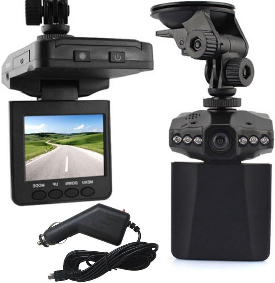 Auto DVR Recorder - Dashcam Camera - Verkeersveiligheid - 270 Graden Kijkhoek - 2.5 Inch LCD - Zwart